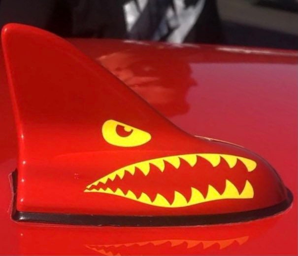 Dodge Challenger Shark Teeth Antenna Decal