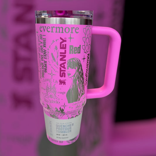 Taylor Swift Imspired Tumbler - 30oz Quencher Pro Tour by Stanley - Full Wrap Laser Engraved - Leak Proof Lid