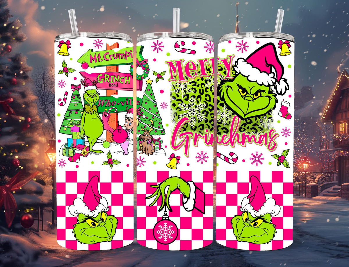 Grinch 20oz Stainless Steel Tumbler | Grinch Holiday Cup With Lid & Straw