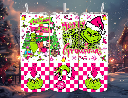 Grinch 20oz Stainless Steel Tumbler | Grinch Holiday Cup With Lid & Straw